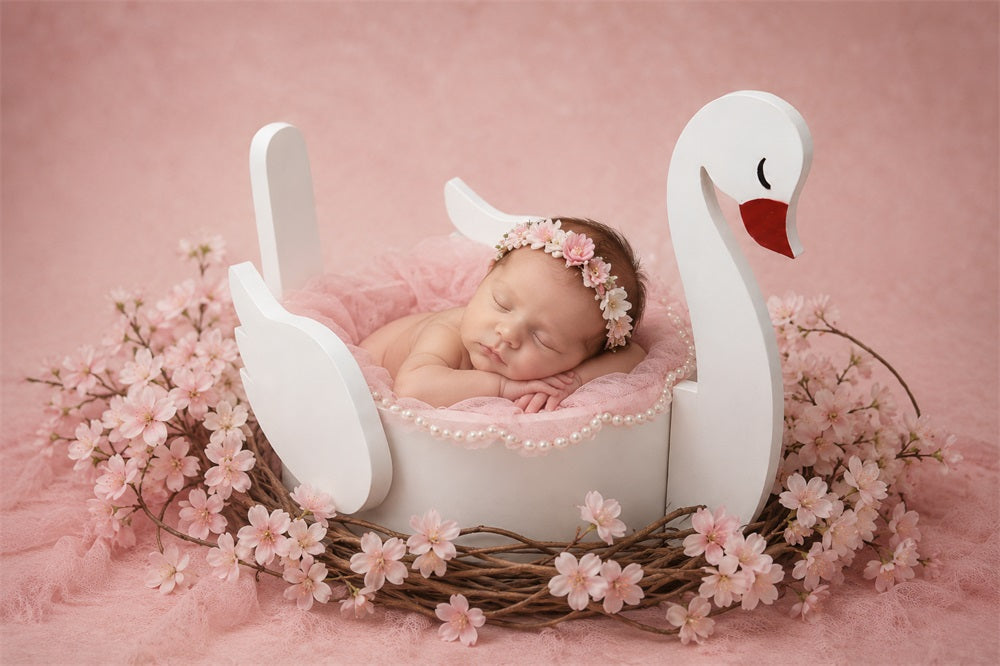 (Pre-sale 15 days) Kate 'Odette' Graceful Swan Wooden Posing Nest | Newborn Photography Prop