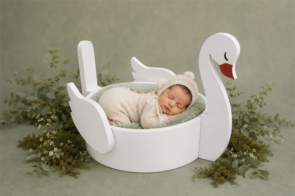(Pre-sale 15 days) Kate 'Odette' Graceful Swan Wooden Posing Nest | Newborn Photography Prop