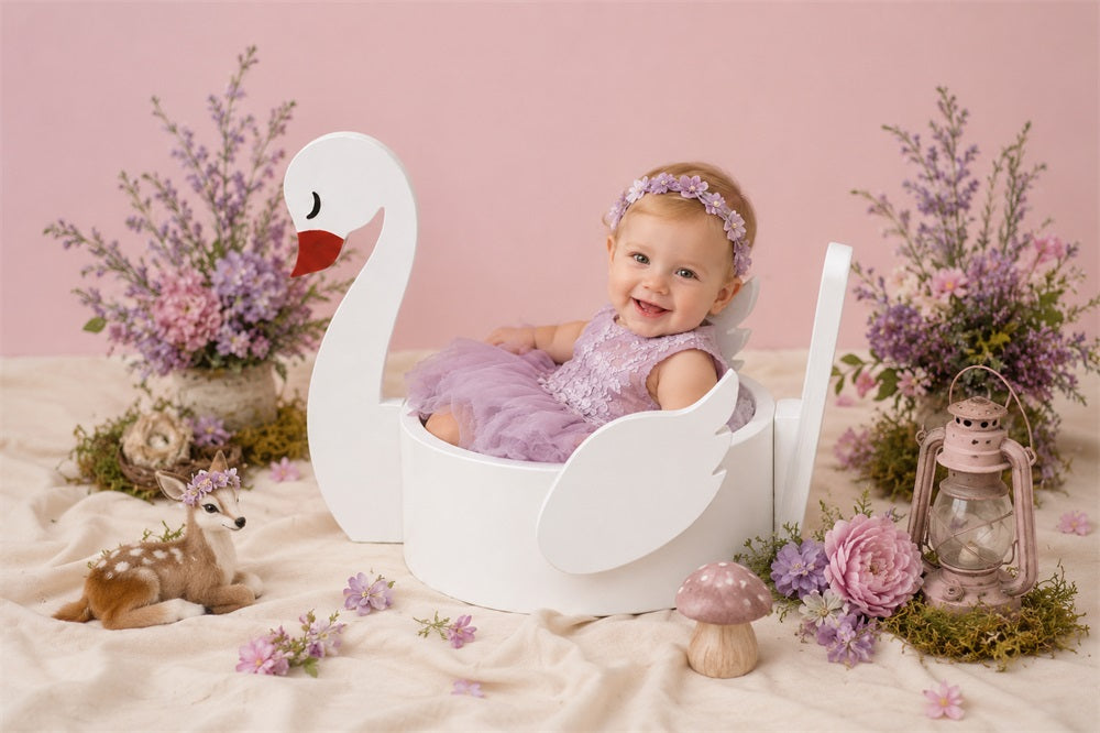 (Pre-sale 15 days) Kate 'Odette' Graceful Swan Wooden Posing Nest | Newborn Photography Prop