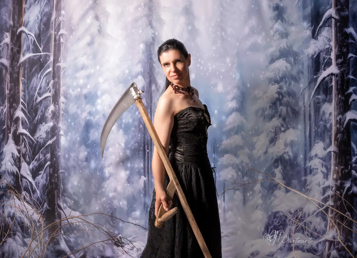 Kate Winter Outdoor Snow Tree Backdrop for Photography