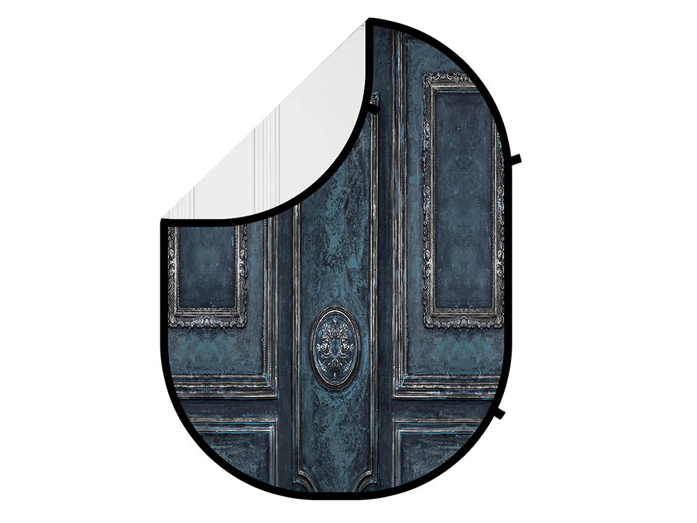 Kate Vintage White Wall/Blue Wall Collapsible Backdrop Photography 5X6.5ft(1.5x2m)