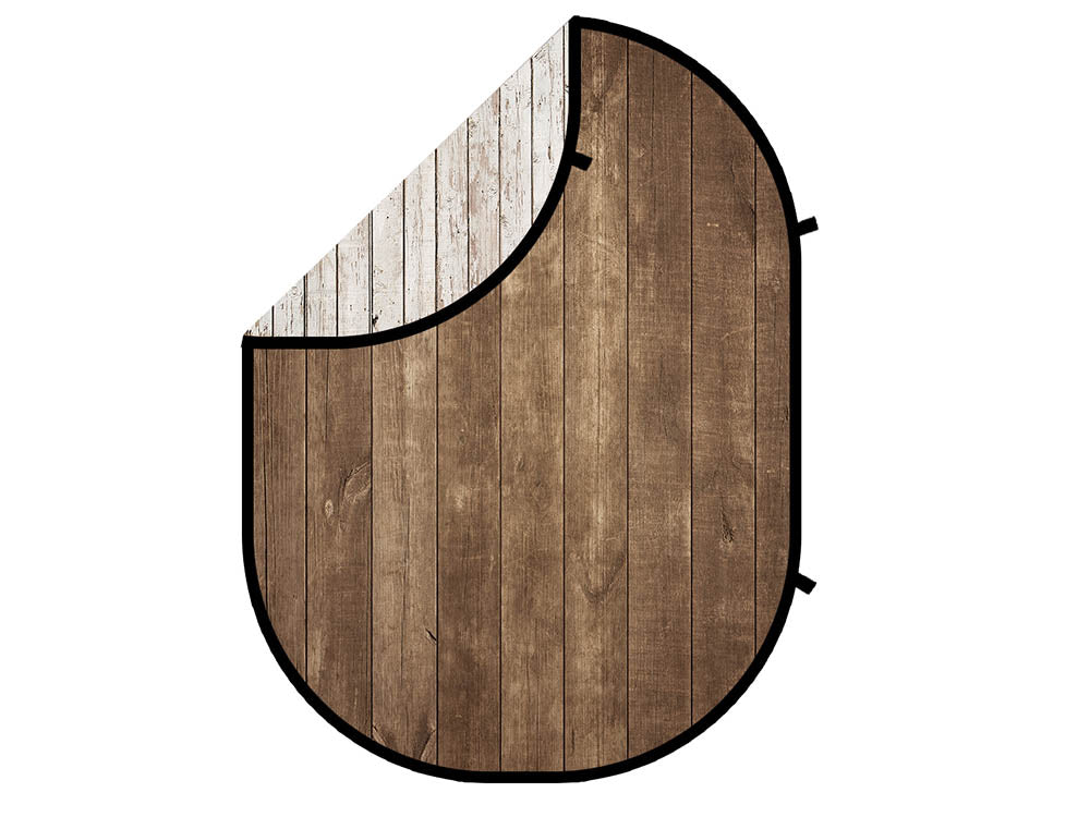 Kate 5X6.5ft Brown/White Wood Grain Retro Collapsible Backdrop Photography