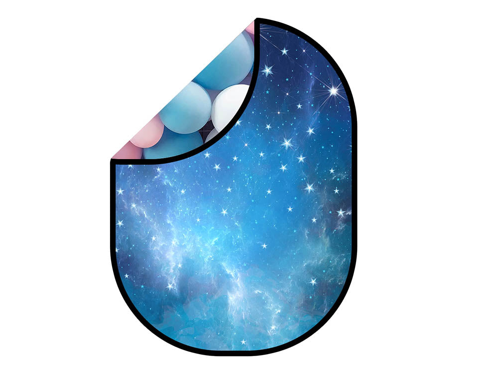 Kate Nebula Star Night/Balloons Cake Smash Collapsible Backdrop Photography 5X6.5ft(1.5x2m)