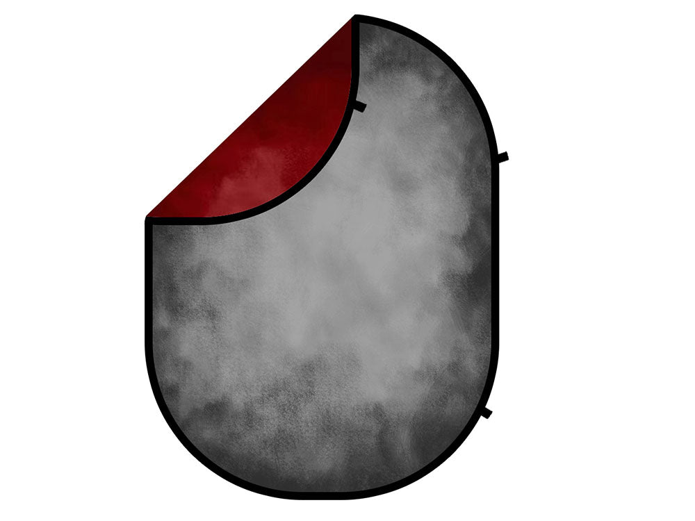 Kate Abstract Gray/Burgundy Red Collapsible Backdrop for Photography 5X6.5ft(1.5x2m)