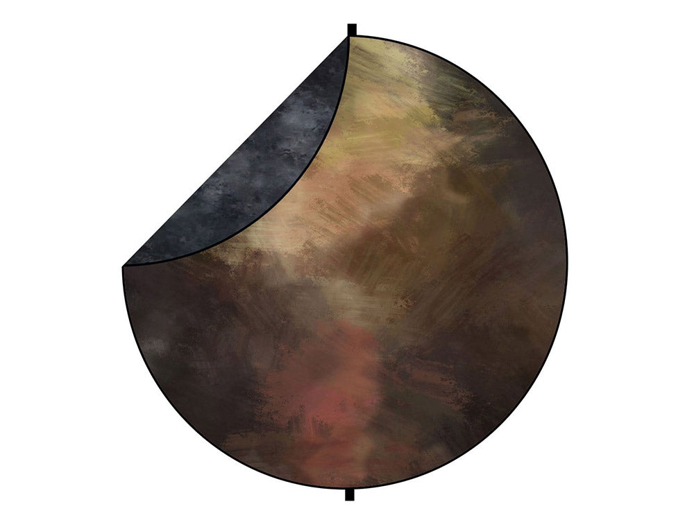 Kate Black/Brown Abstract Texture Mixed Round Collapsible Backdrops Jiggie10