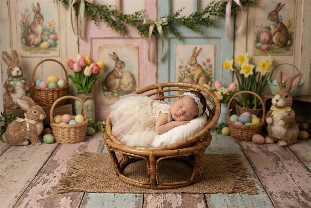 Kate Bamboo Woven Round Double Layer Basket Newborn Props