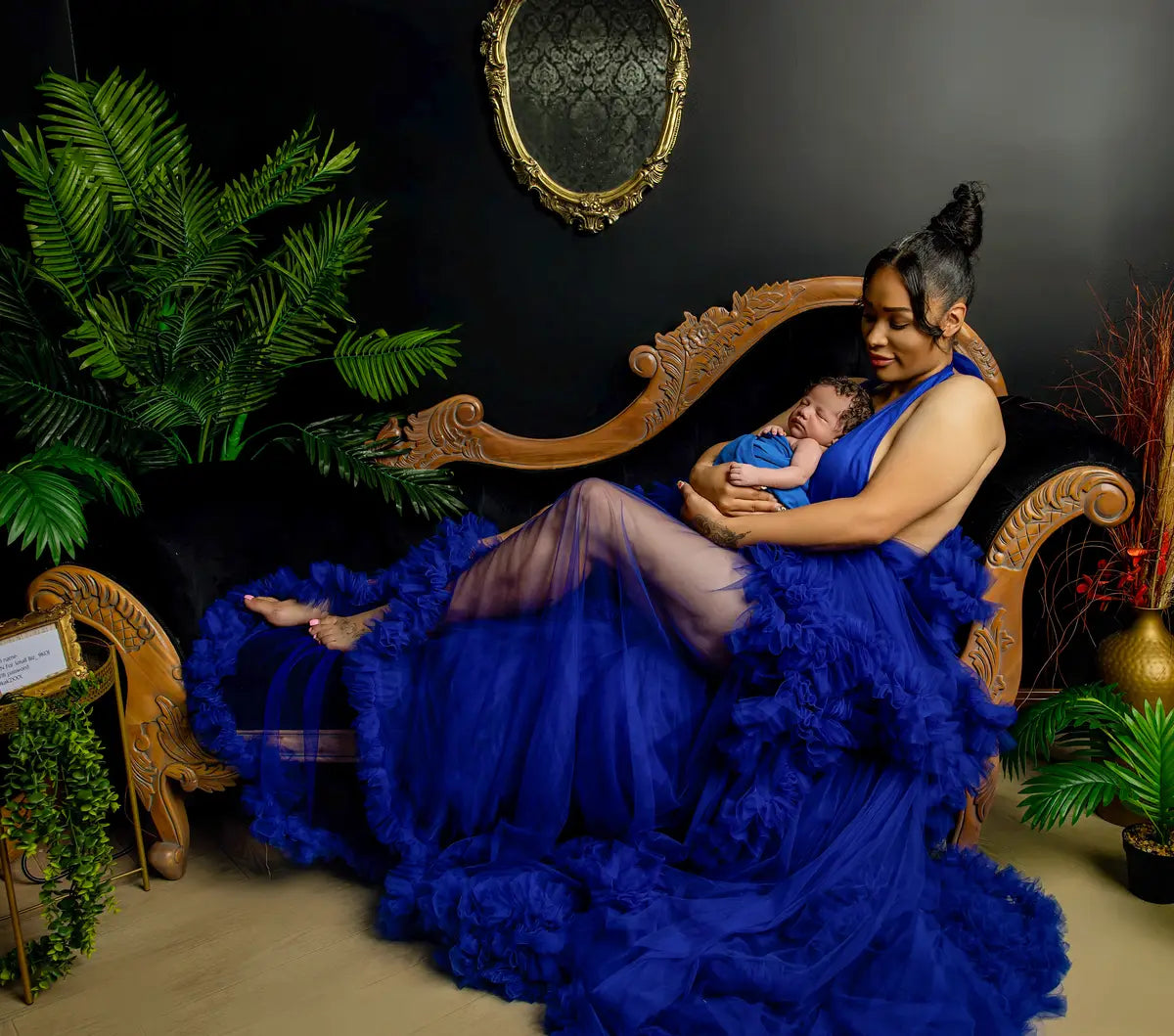 Kate Mesh Dress Maroon Red Maternity Photoshoot Dress