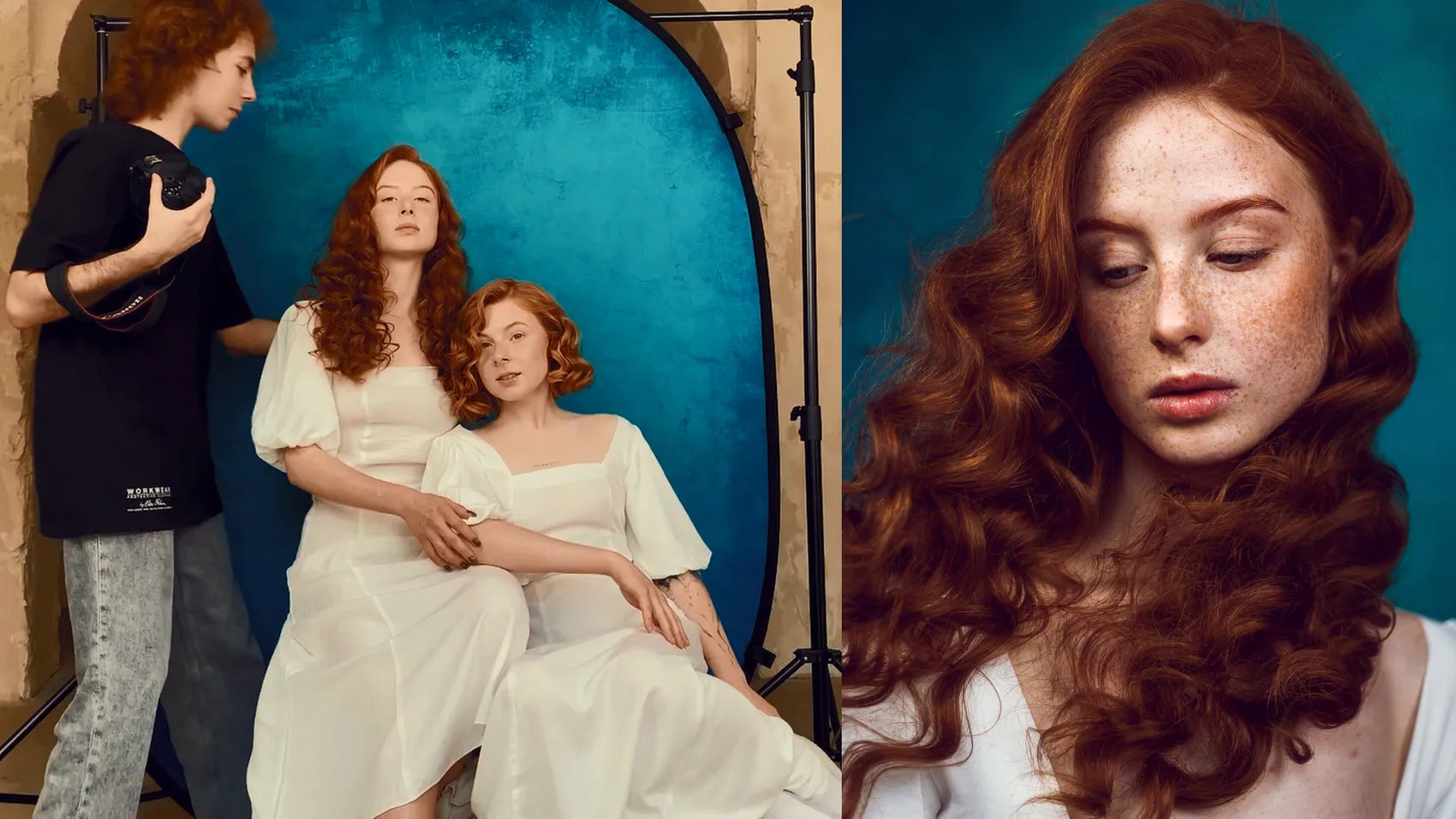 Kate Gray Abstract Texture/ Blue Green Abstract Texture Collapsible Backdrop Photography 5X6.5ft(1.5x2m) - Kate Backdrop