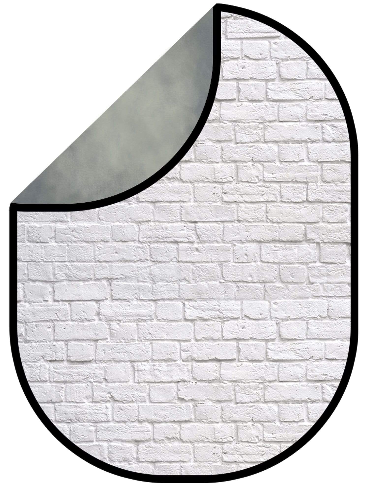 Katebackdrop拢潞Kate Cold Tones Of Gray And Little Green/White Brick Solid Collapsible Backdrop Photography 5X6.5ft(1.5x2m)