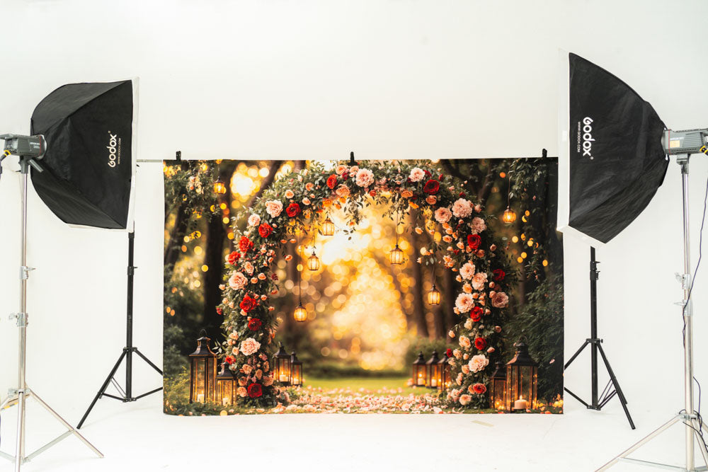 Kate Valentine Lantern Flower Arch Backdrop Designed by Emetselch