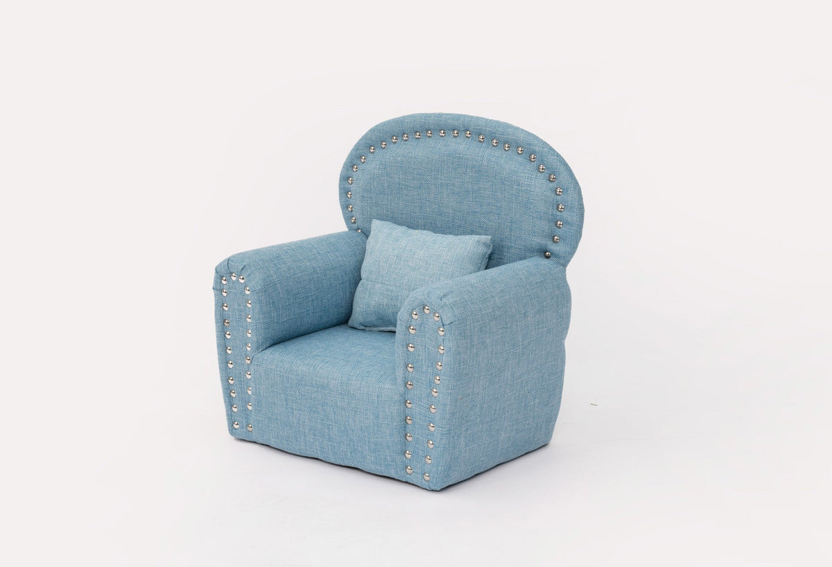 RTS Kate Blue Fabric Mini Sofa with Rivet Newborn Props for Photography US ONLY