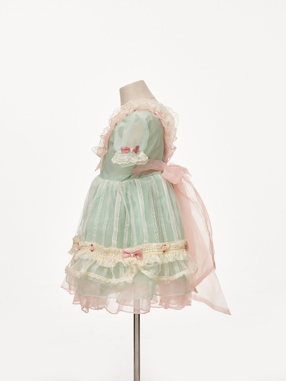Kate Light Green Bow Tulle Kids Dress for Photography