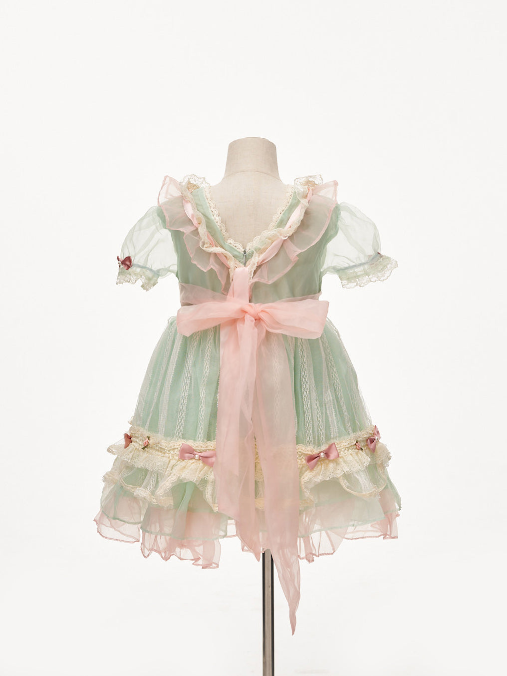 Kate Light Green Bow Tulle Kids Dress for Photography