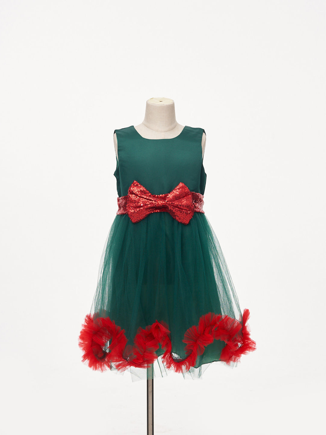 Kate Red Green Christmas Tulle Kids Dress for Photography
