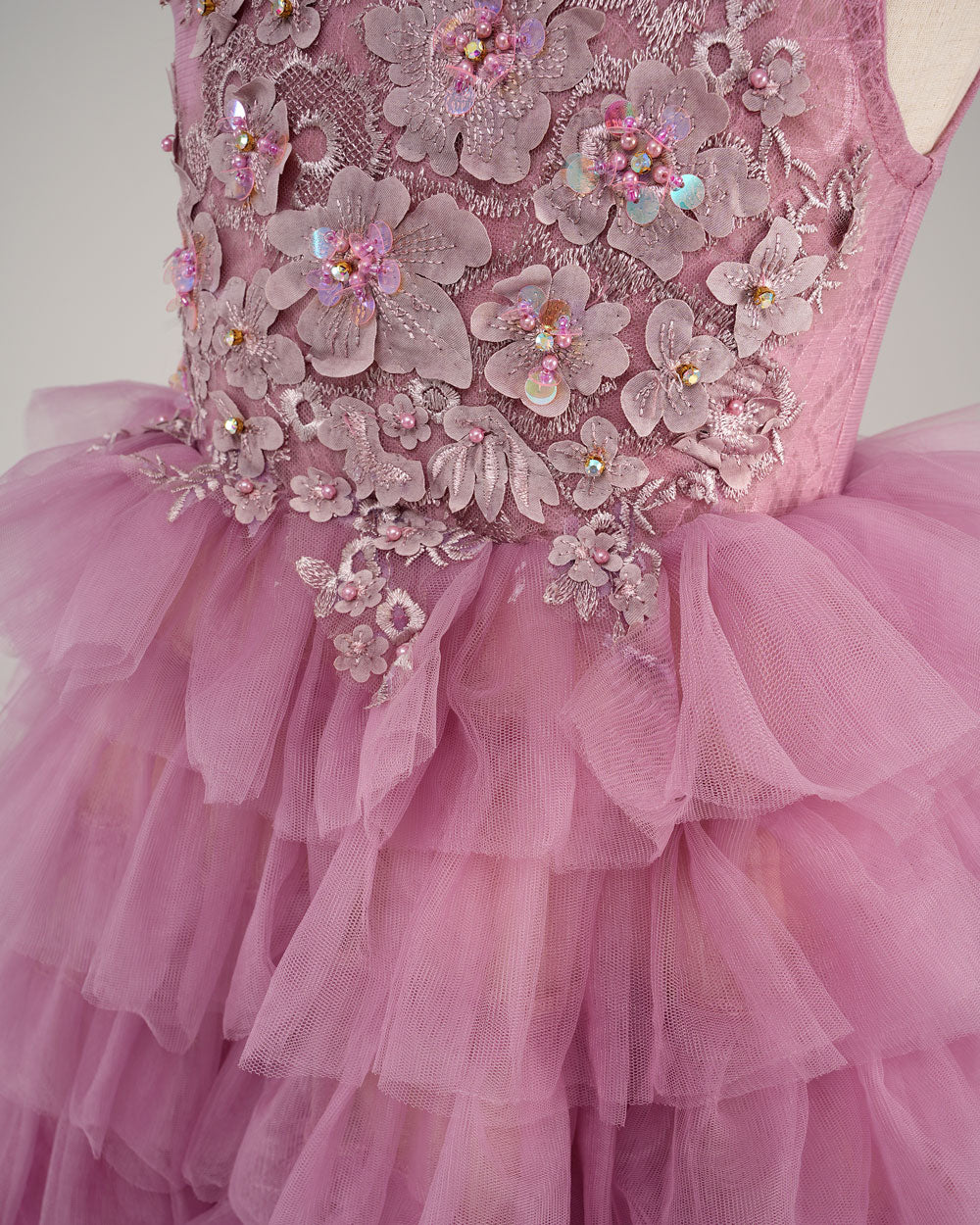 Kate Gradient Pink and Purple Tiered Kids Dress for Photography