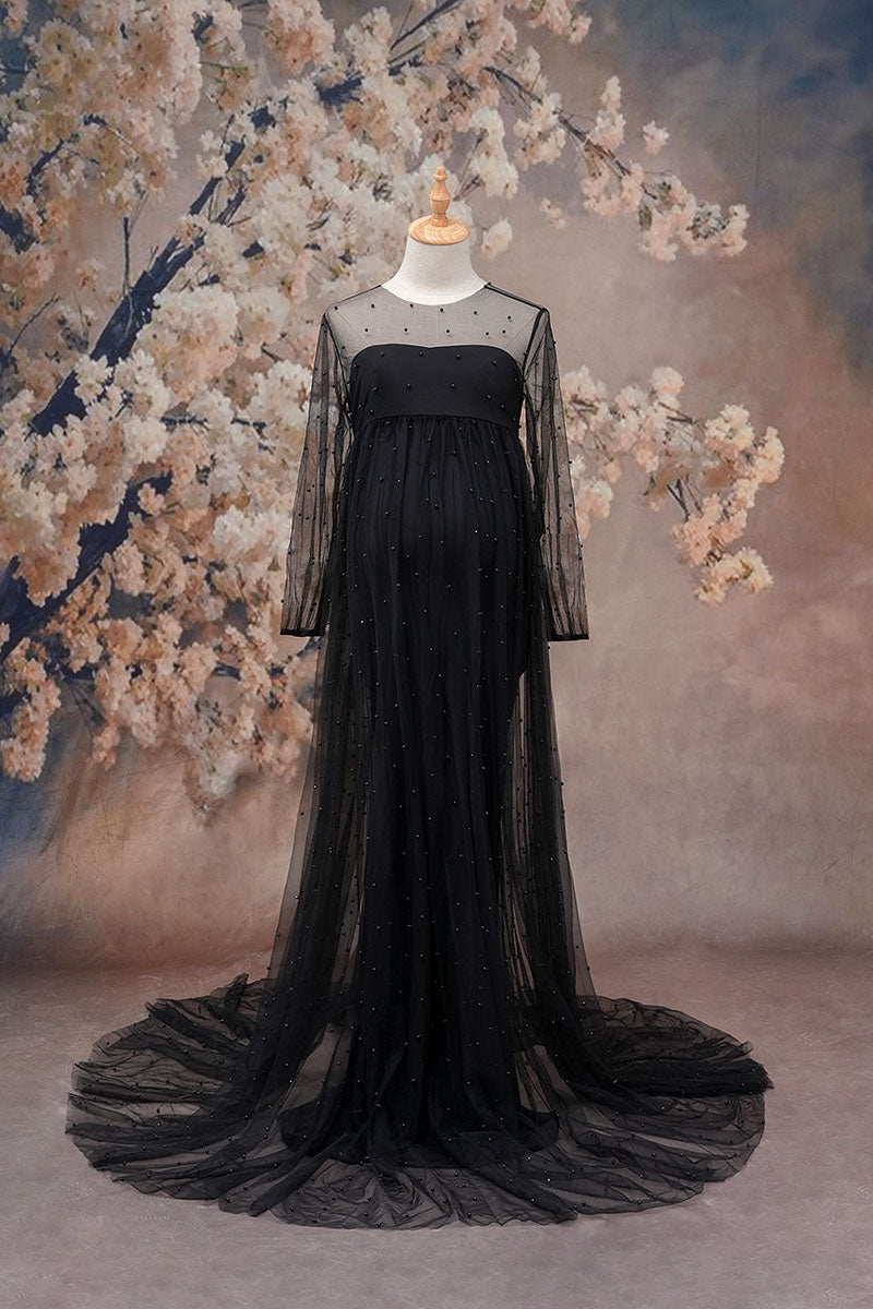 Kate Mesh Black Custom Maternity Photoshoot Gowns Kate Mesh Black Custom Maternity Photoshoot Gowns