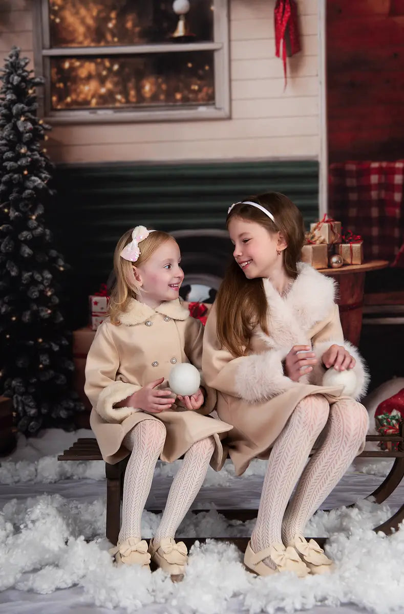 Noche de nieve de Navidad verde y blanca Regalo Camping Coche Telón de fondo Diseñado por Emetselch