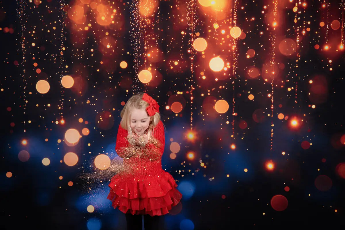 Kate Golden Bokeh Sparkle Backdrop Designed by Mini MakeBelieve