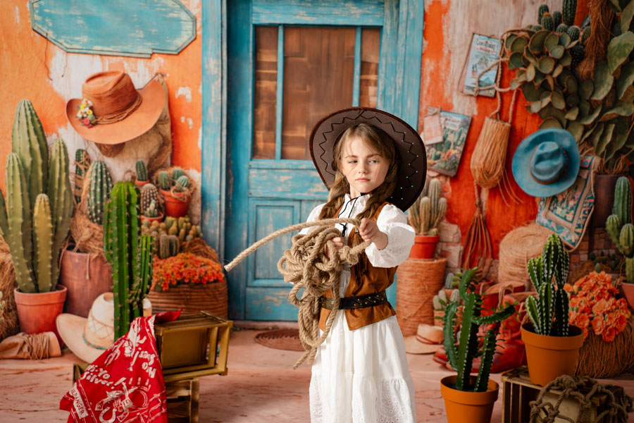RTS Kate Cowboy Desert Cactus Photo Kit Photography Backdrops&Props Themed Bundle