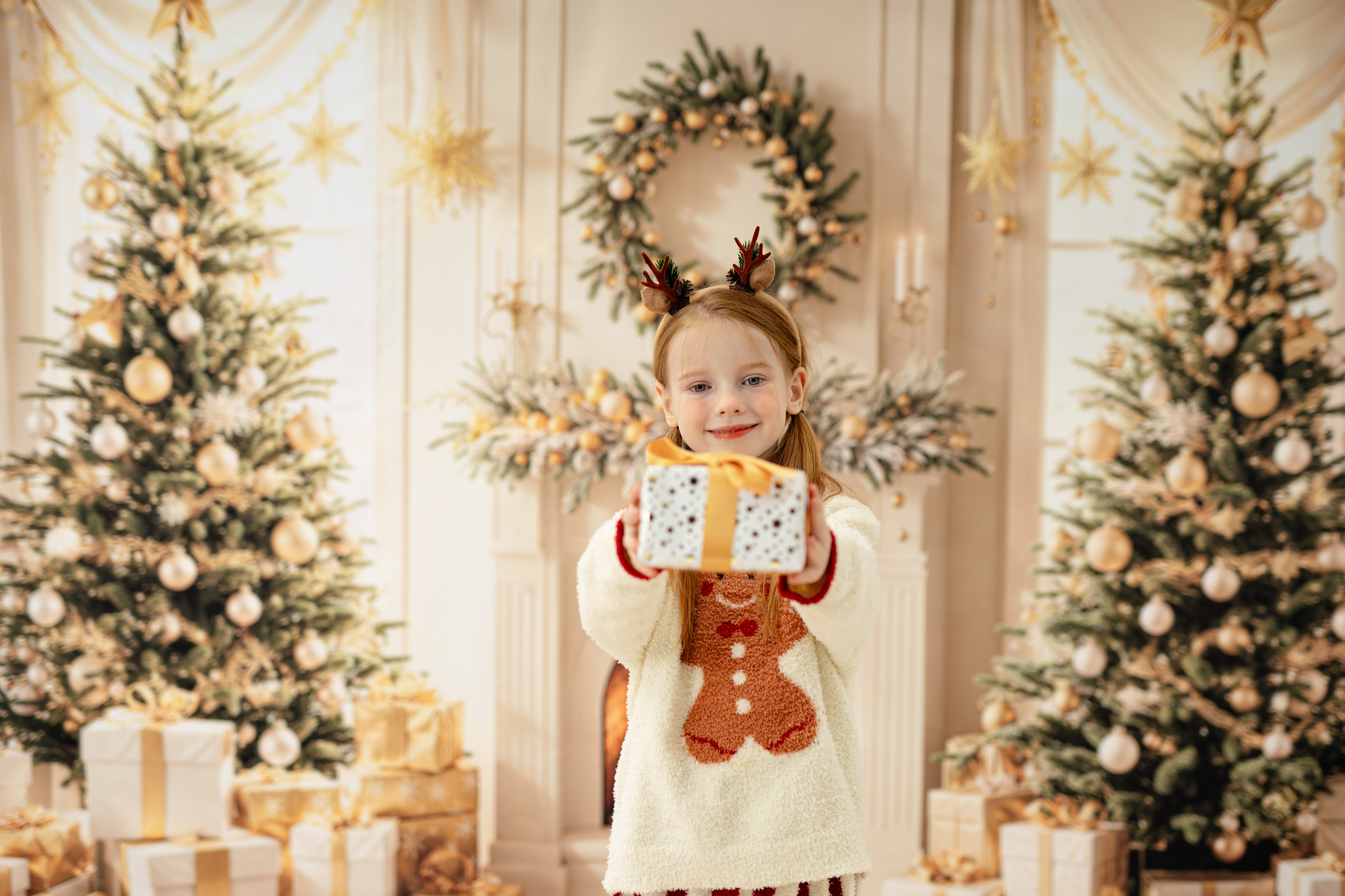 Kate Winter Christmas Tree Gifts Fireplace Photo Kit Photography Backdrops&Props Themed Bundle