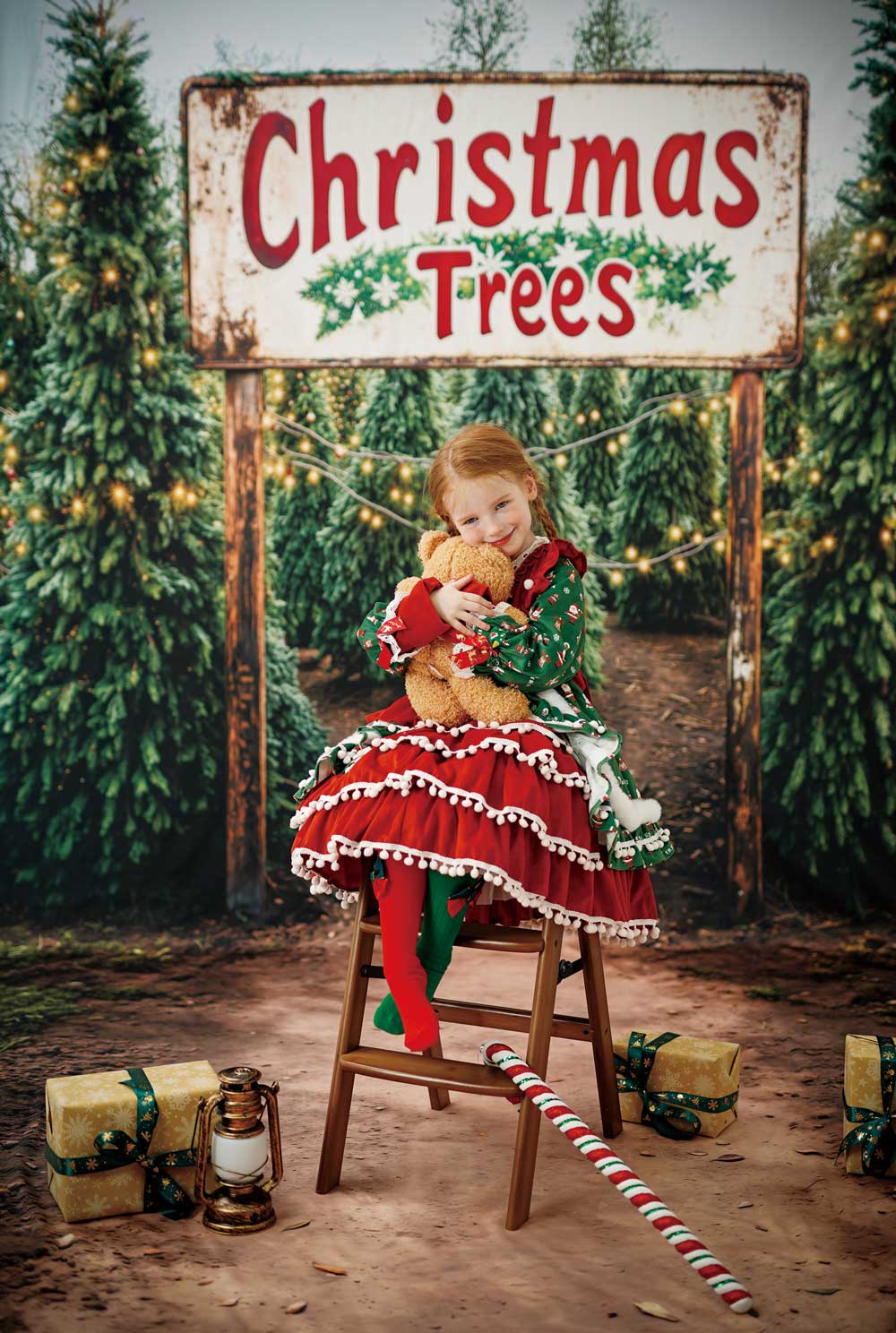 RTS Kate Winter Wild Christmas Tree Gifts Farm Photo Kit Photography Backdrops&Props Themed Bundle