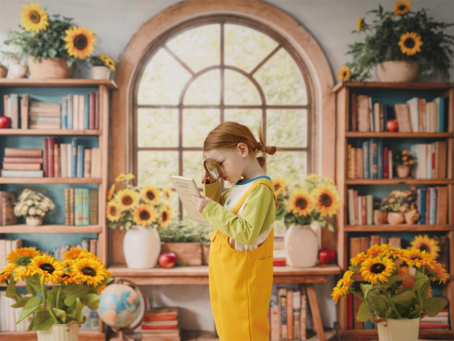 Kate Back to School Classroom Arch Window Sunflower Photo Kit