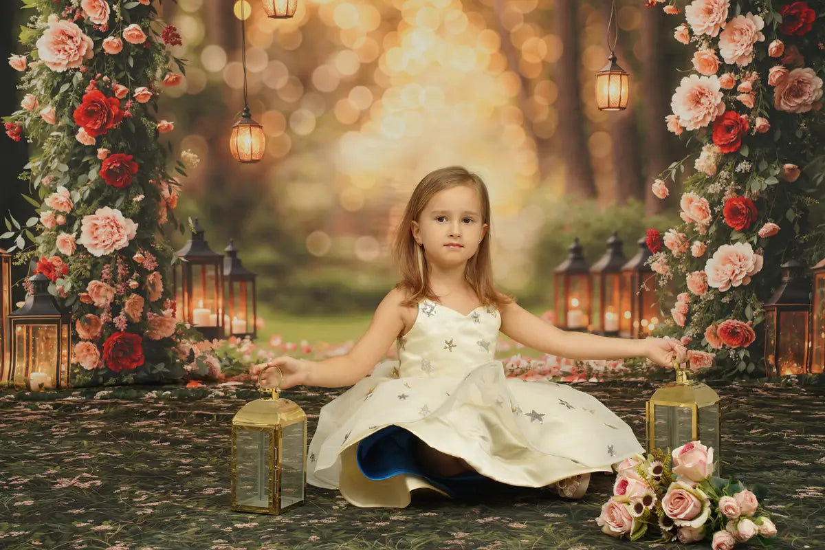 Kate Valentine Lantern Flower Arch Backdrop Designed by Emetselch