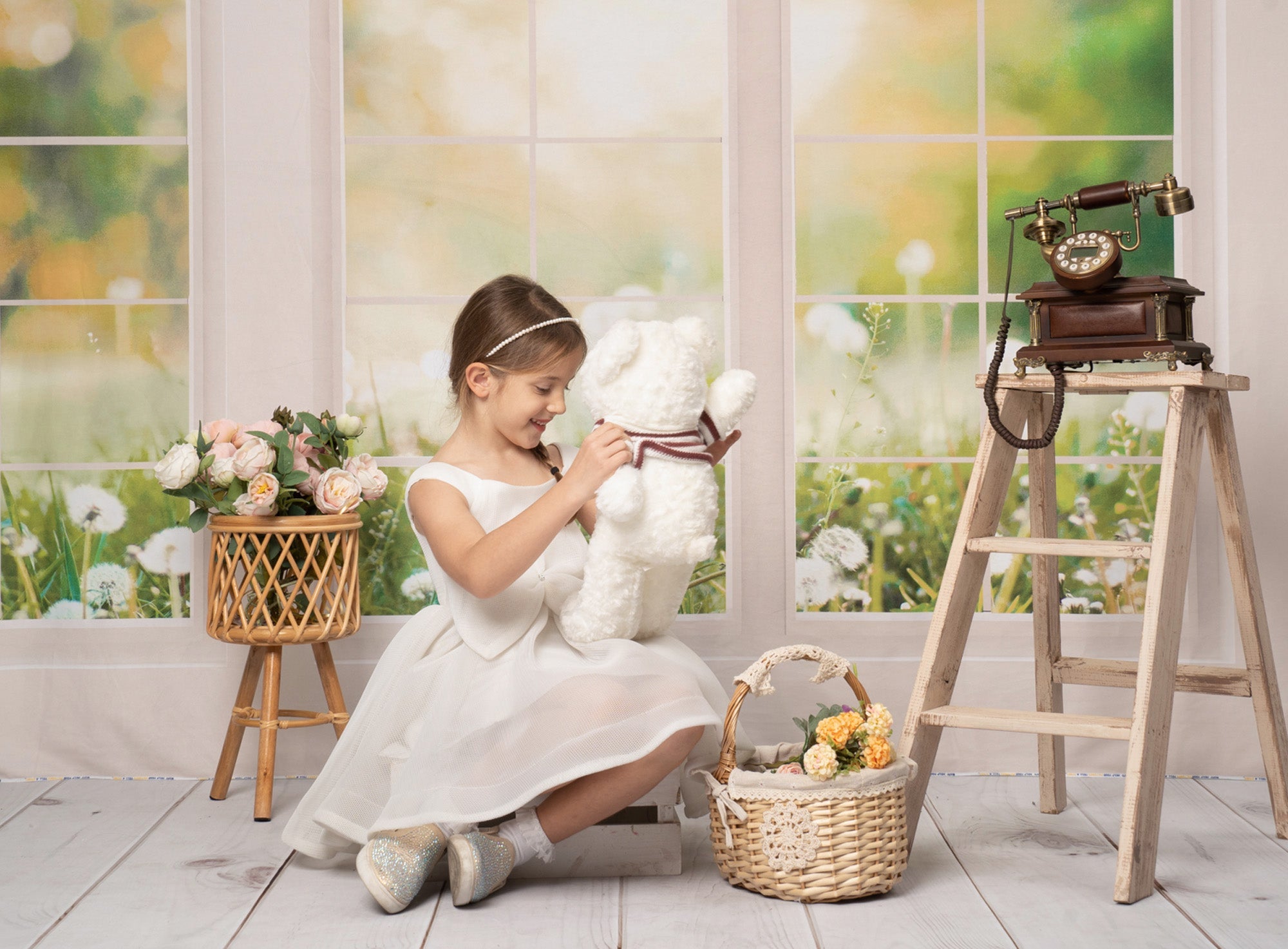 Sfondo in pile per finestra primavera estate giardino disegnato da Emetselch