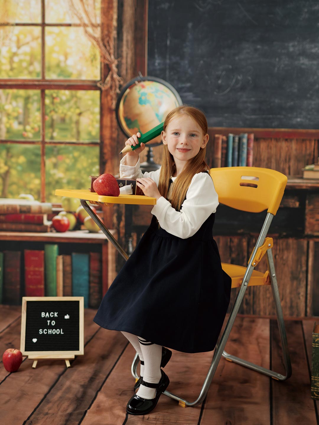 Kate Back to School Chalkboard Globe Photo Kit Photography Backdrops&Props Themed Bundle