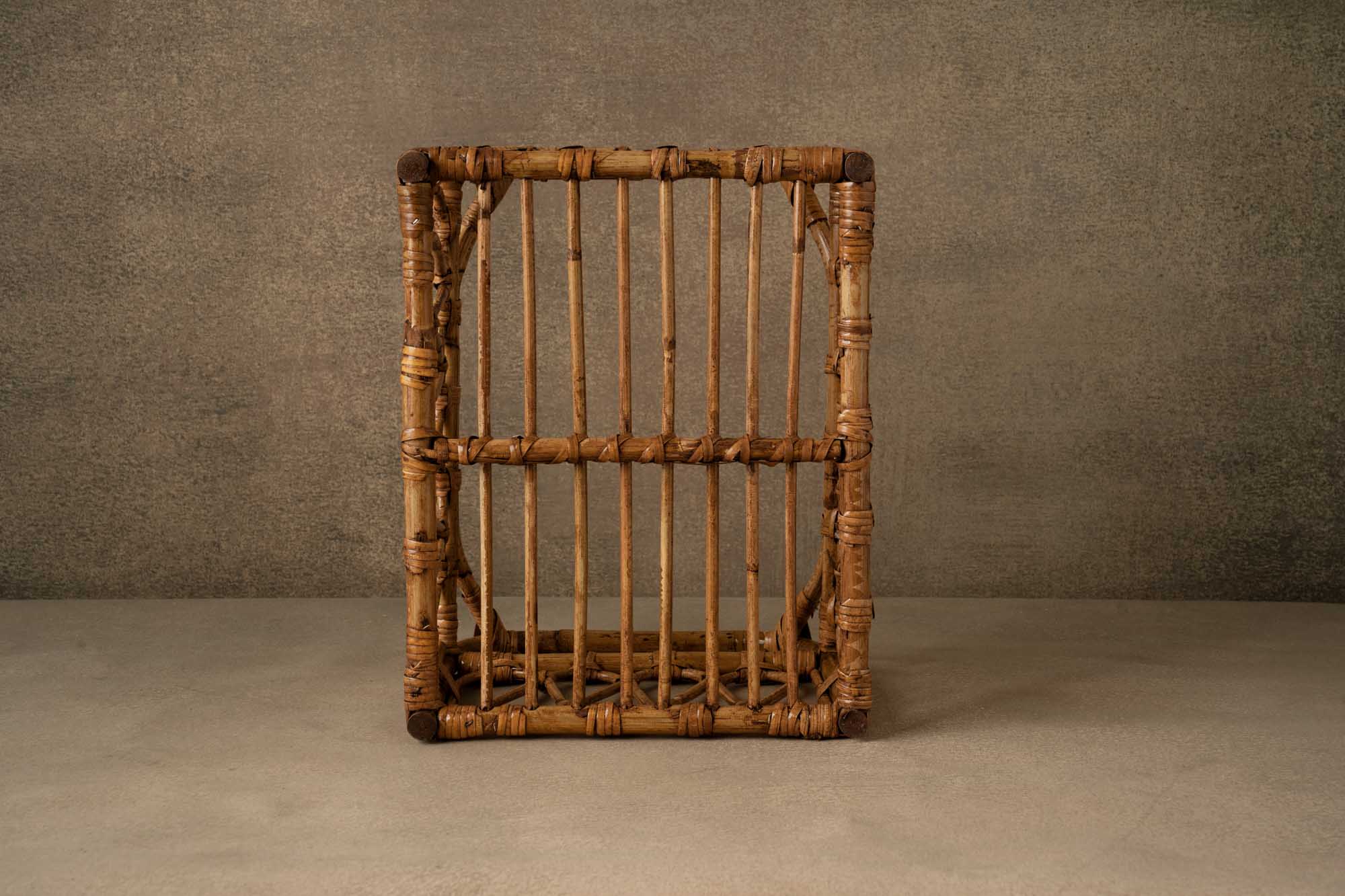 Bamboe Vierkante Geweven Mand Nieuweborn Bed Rekwisieten