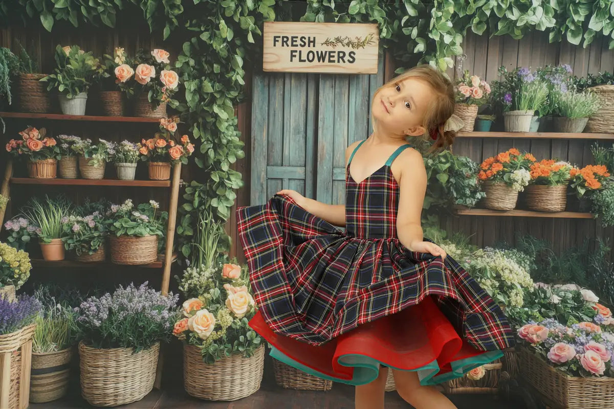 Tienda de Flores de Primavera Fondo Rústico Diseñado por Mini MakeBelieve