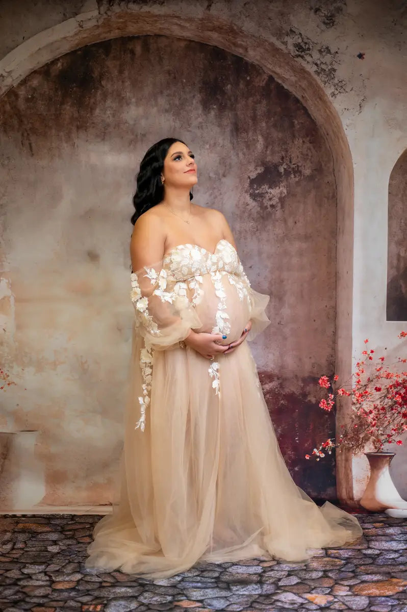 Lente Modern Stijl Bloempotboog Foto Achtergrondmuur Ontworpen door Emetselch