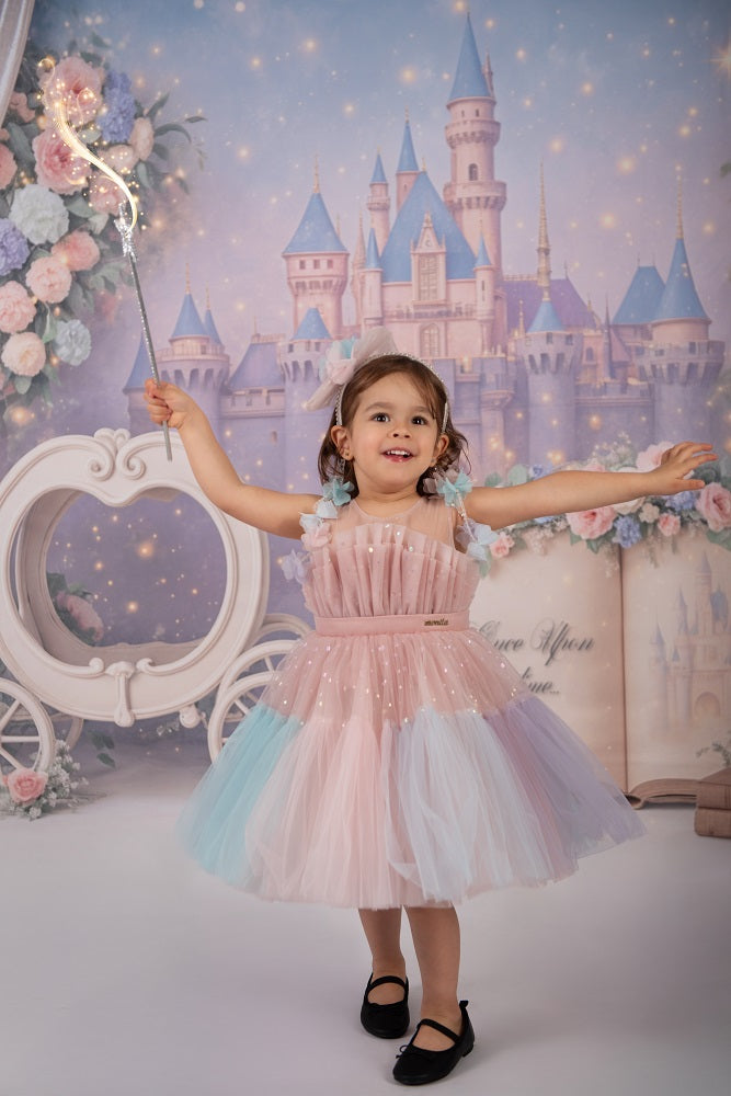 Kate Cake Smash Princess Castle Book Carriage Floral Backdrop Designed by Ashley Paul