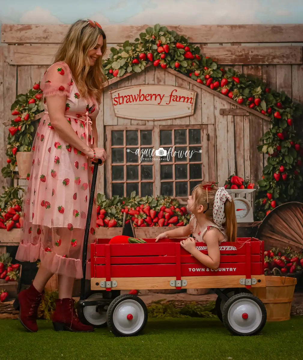 Fattoria di fragole in legno Backdrop progettato da Emetselch