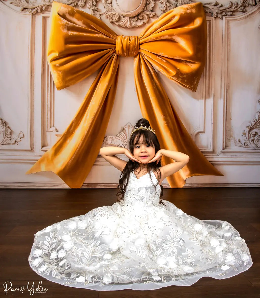 Kate Spring/Summer White Party Dress Kids Dress for Photography