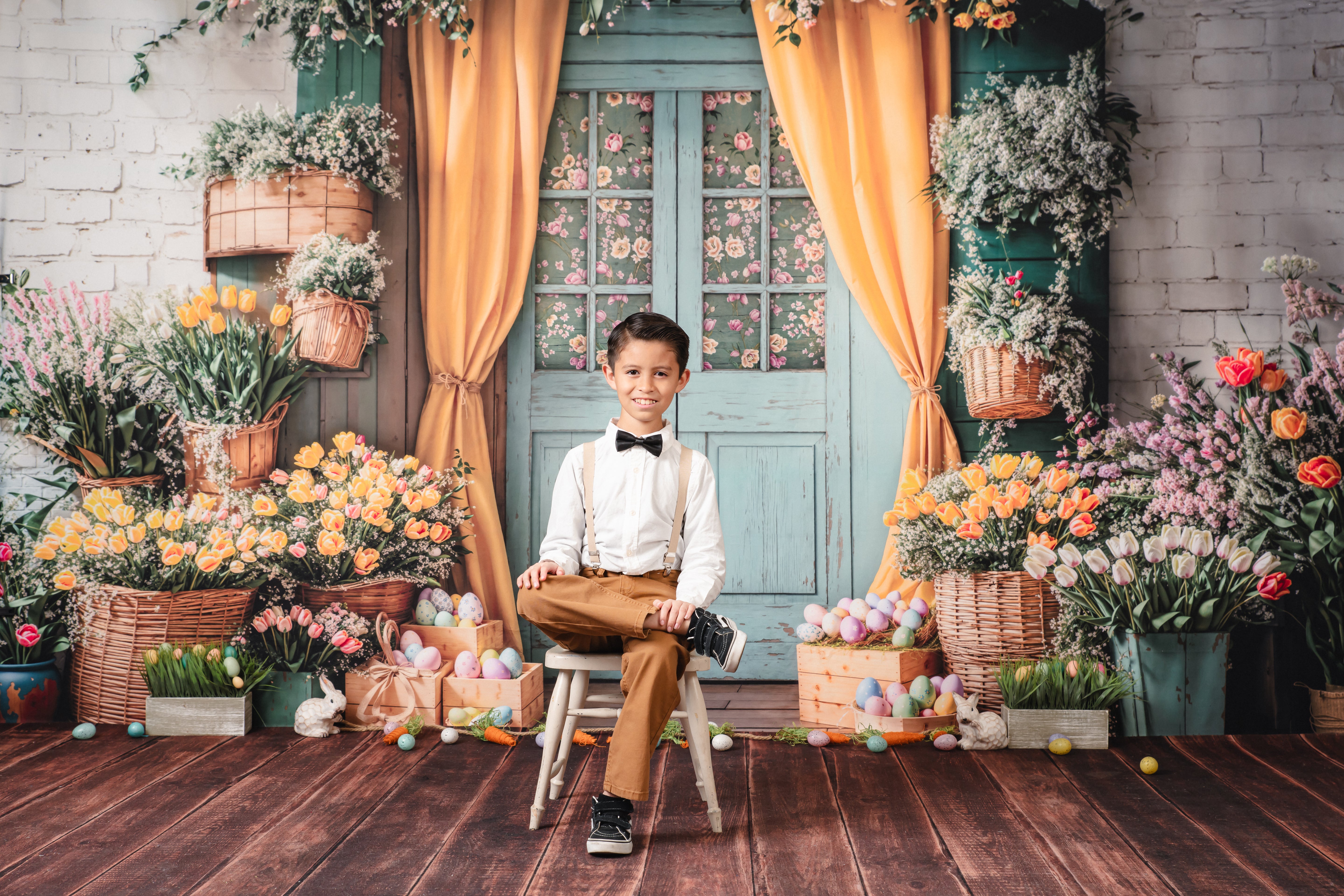 Kate Easter Floral Door Curtain Backdrop Designed by Emetselch