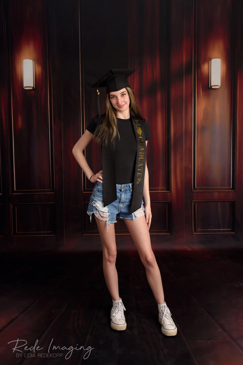 Kate Sweep Boudoir Brown Wood Wall Backdrop Designed by Mini MakeBelieve