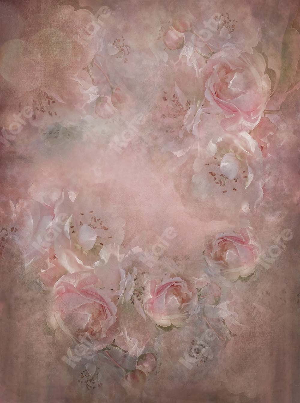 RTS Kate Fine Art Blurry Florals Pink Backdrop Designed by GQ(US ONLY)