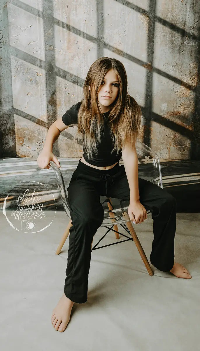 Kate Industrial Style Cement Wall Abstract Backdrop Designed by Emetselch