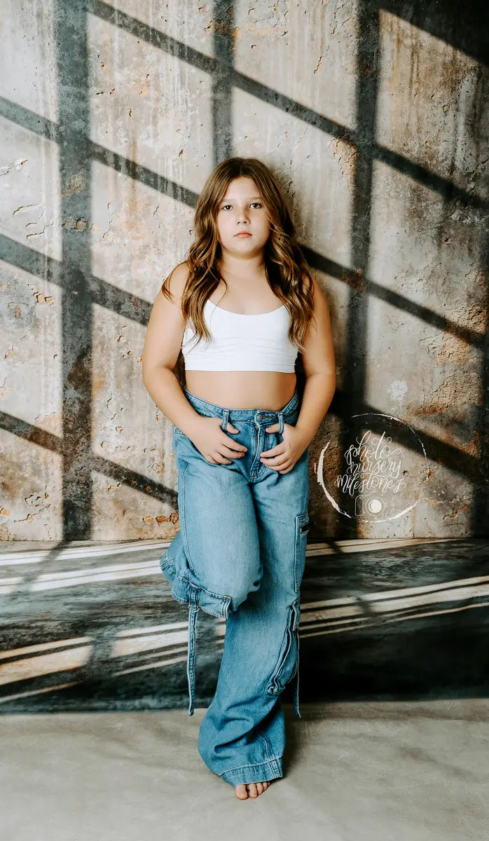 Kate Industrial Style Cement Wall Abstract Backdrop Designed by Emetselch