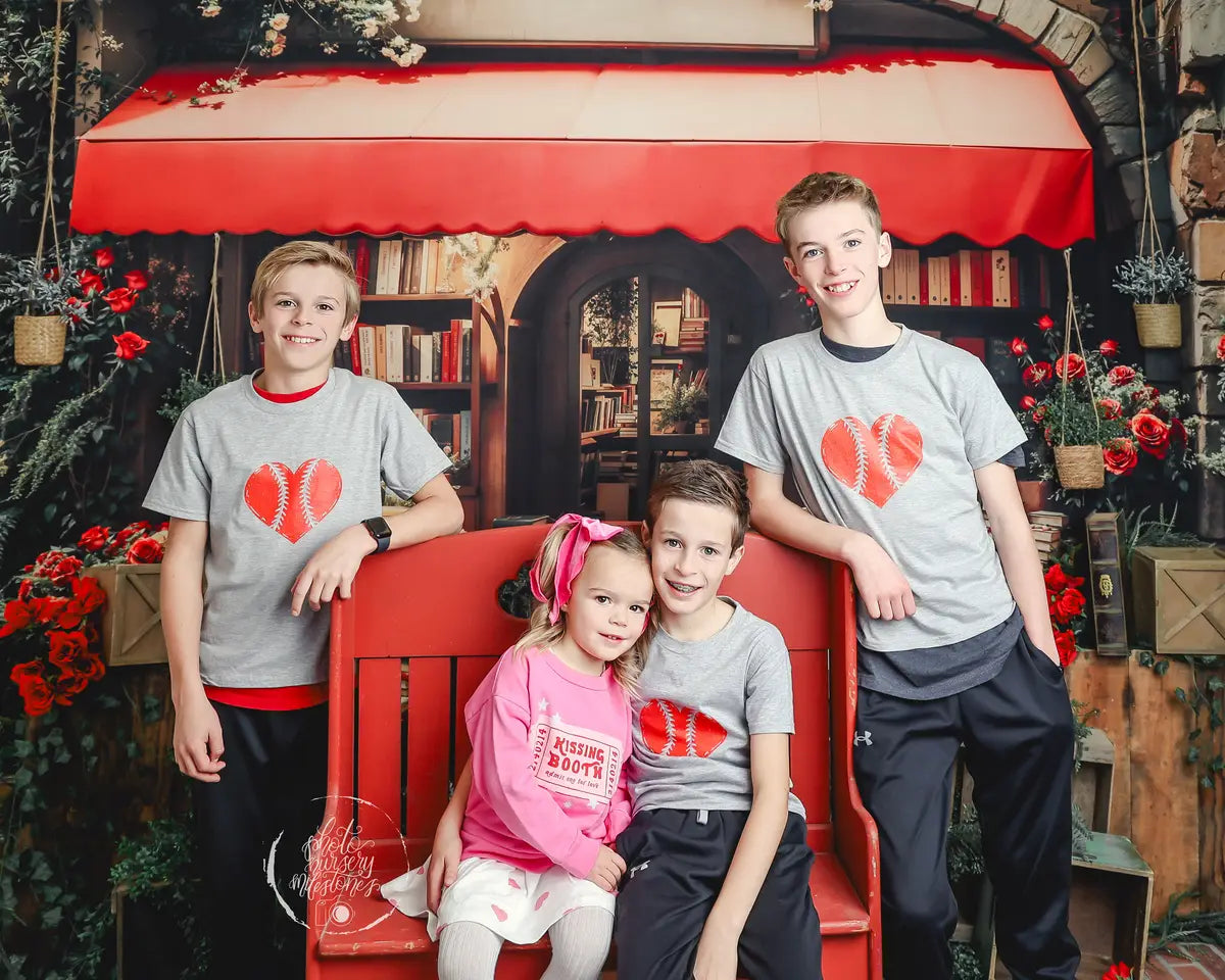 Kate Valentine Bookstore Roses Vintage Backdrop Designed by Emetselch