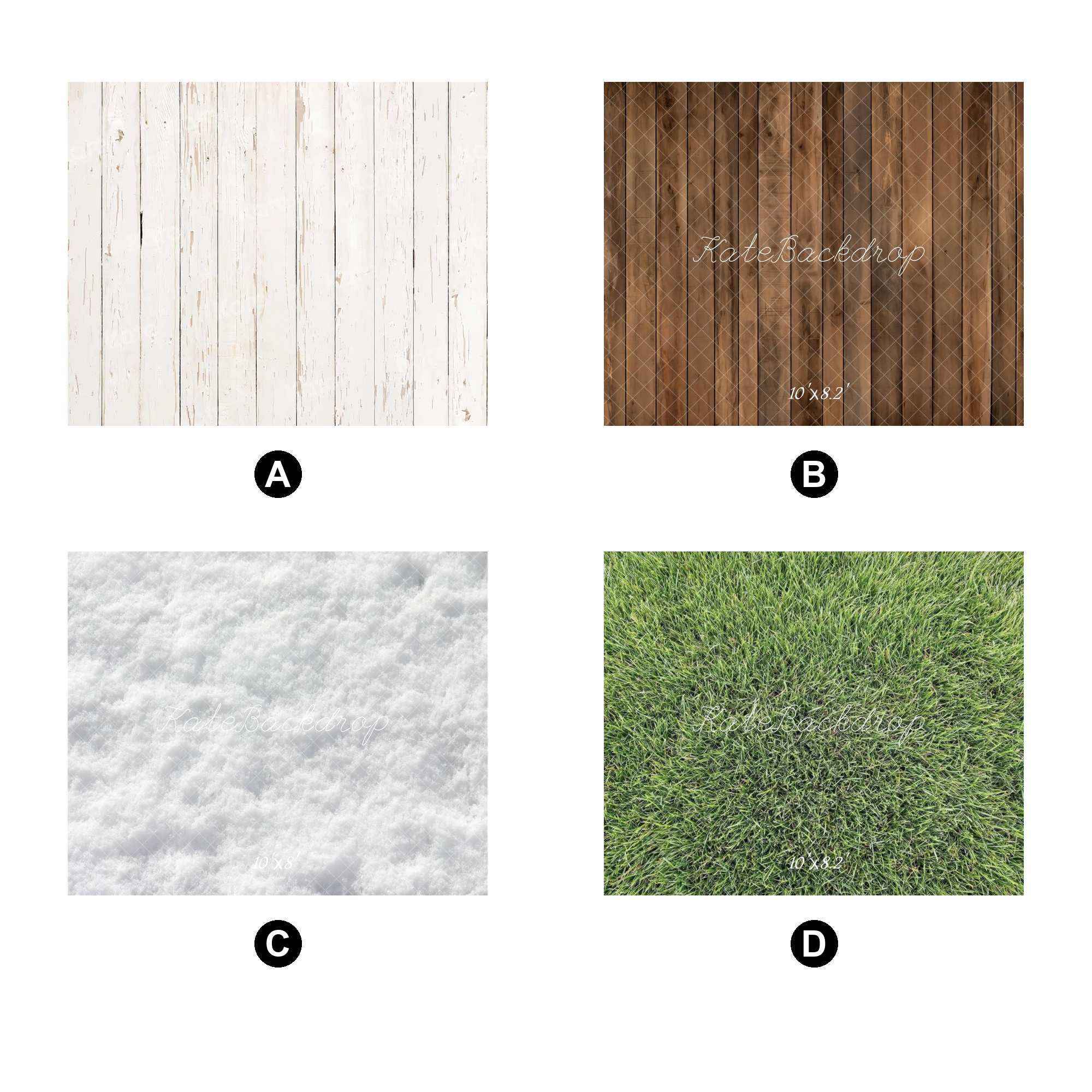Kate Floor Combination Printed Backdrops for Photography( 4 Floor Backdrops in Total)