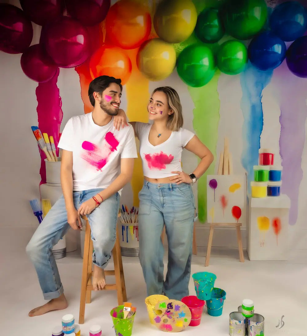 Sfondo per Festa di Pittura Arcobaleno Designed by Mini MakeBelieve
