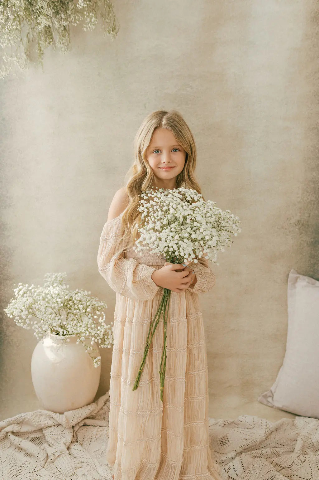 SALE Kate Abstract White with Little Gray Textured Hand Painted Canvas Backdrop #clot60