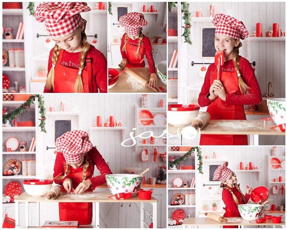 Katebackdrop鎷㈡綖Kate Christmas Kitchen Backdrop White Wall for Photography