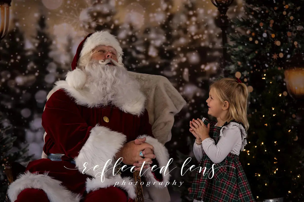 Kate Christmas Snow Forest Lights Backdrop for Photography - Kate Backdrop