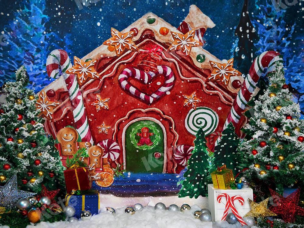 Kate Gingerbread House Christmas Backdrop Designed by Emetselch (Clearance US only)