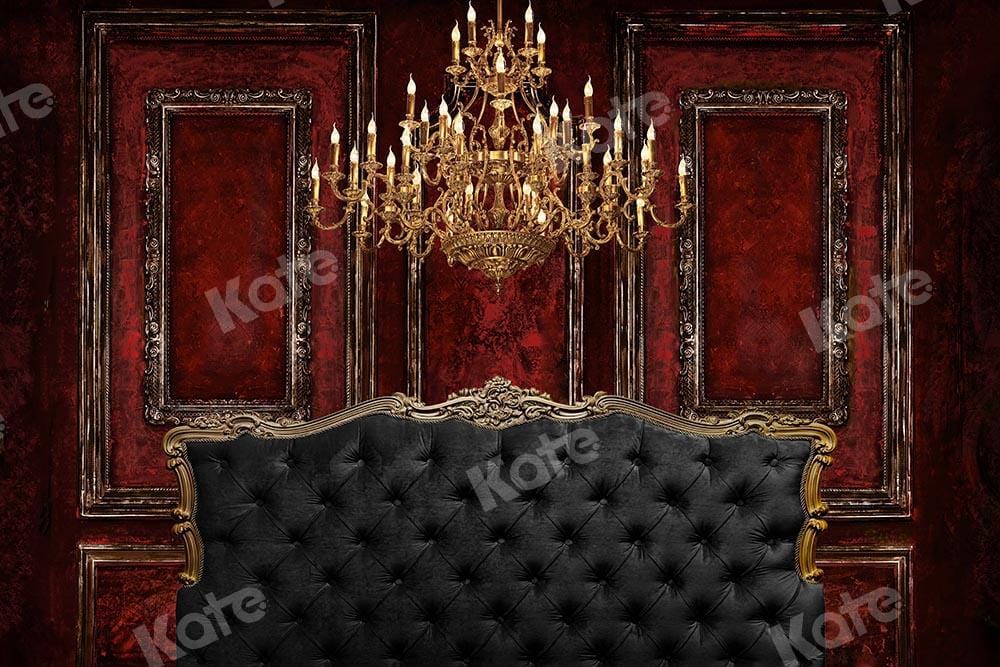 Kate 7x5ft Boudoir Headboard Red Wall Backdrop Designed by Chain Photography (Clearance US only)