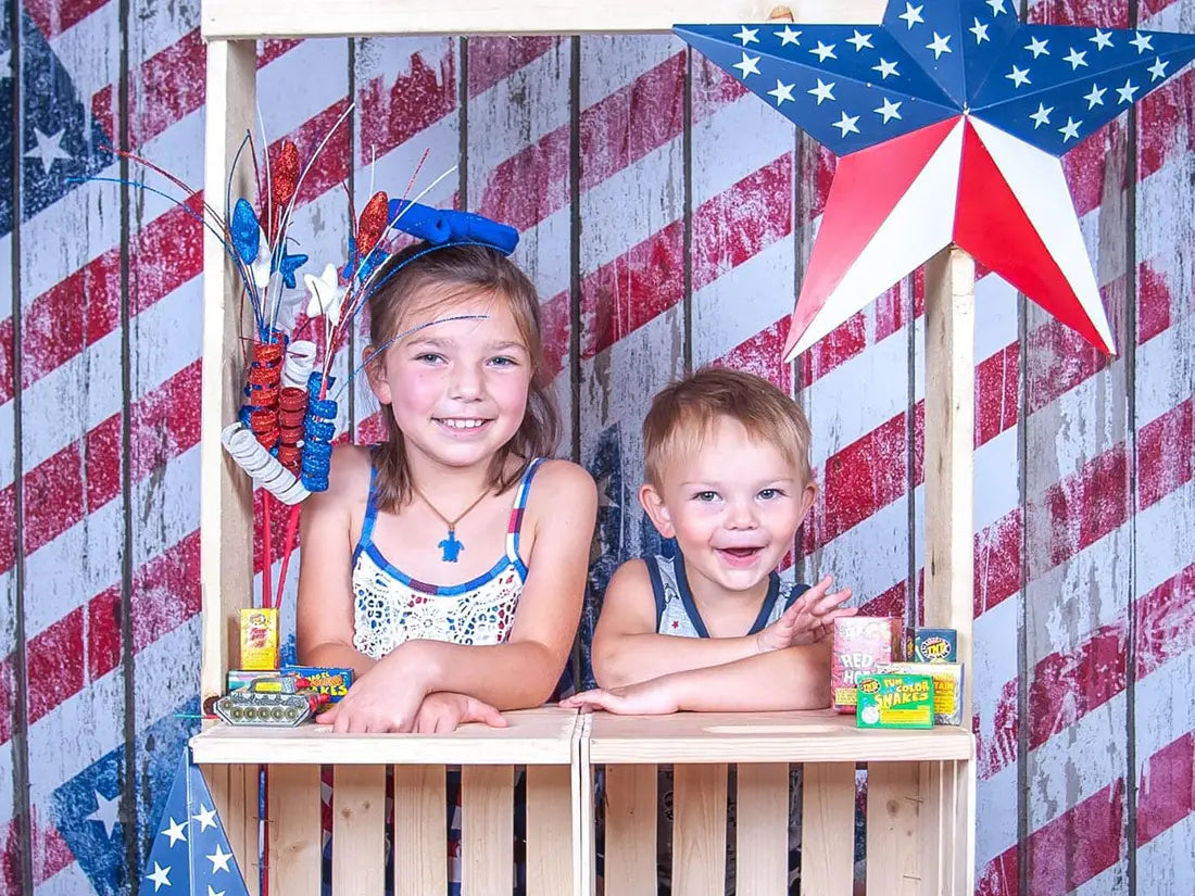 Kate 4th of July US Flag Retro Backdrop Designed by Kate Image - Kate Backdrop