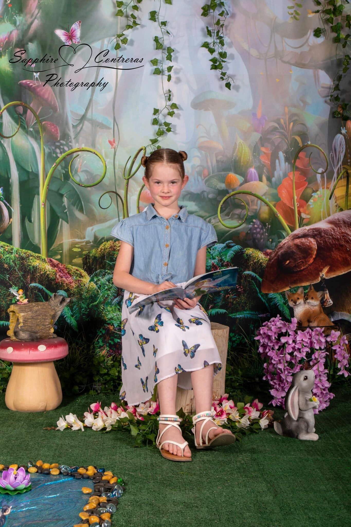 Kate Children Fairy Tale Wonderland Forest Mushrooms Backdrop Summer - Kate Backdrop